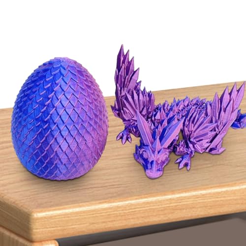 3D-gedrucktes Drachenei, Drachenei-Zappelspielzeug - Crystal Dragon Toys 3D-gedrucktes Geschenkspielzeug | Artikulierter Drache als Heimdekoration, kreatives Zappelspielzeug zum Stressabbau zum Geburt von JINGAN