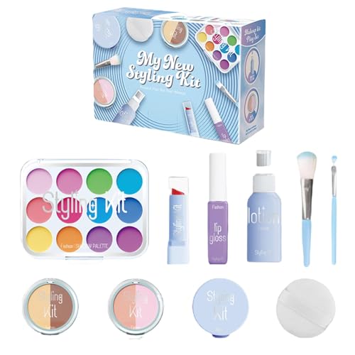 Falsches Make-up, Make-up Spielen | 10-teiliges Rollenspiel-Kosmetikset,Rollenspiel-Make-up-Spielzeug, Beauty-Set für Kleinkinder, kleine Mädchen, Prinzessin, Kindertag, Geburtstag, Weihnachten von JINGAN