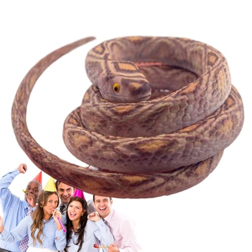 JINGAN Gummischlange, Fake Snake - Lange Gummischlangen realistisch | 70 cm große Spielzeugschlange, die echt aussieht, Streichspielzeug, Partygeschenke für Kinder von JINGAN