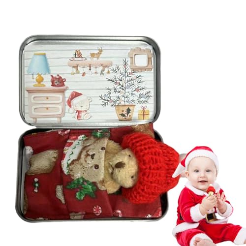 JINGAN Pocket Bear Hug,Pocket Bear Hugs für Kinder | Stofftierspielzeug - Taschenbär-Umarmungskarten-Set, Weihnachtsbox-Bär-Plüschpuppe, weiche Stoffpuppen-Plüschtiere für Kinder von JINGAN