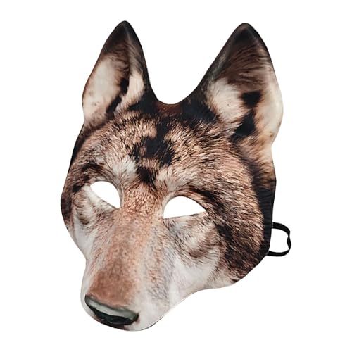 JINGAN Realistische Wolfsmaske, Wolfskopfmaske - Gruselige Tier-Halloween-Maske realistisch | Tiermaske, Wolfsmaske für Halloween, Weihnachten, Ostern, Neuheit, Kostüm, Partyzubehör von JINGAN