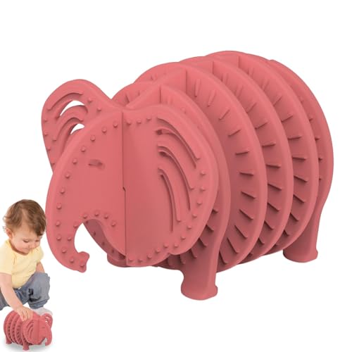 Silikon-Tierpuzzle, Elefantenpuzzle für Kinder,Ineinandergreifendes 3D-Elefant-Puzzle aus Silikon - Pädagogische Vorschulspiele, Tierpuzzles, Lernhilfen für die Hand-Auge-Koordination von JINGAN