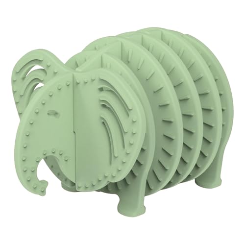 Silikonpuzzle für Kinder,Tierpuzzle aus Silikon - Ineinandergreifendes 3D-Elefant-Puzzle aus Silikon - Pädagogische Vorschulspiele, Tierpuzzles, Lernhilfen für die Hand-Auge-Koordination von JINGAN