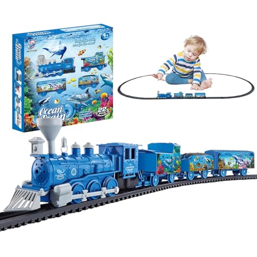 Weihnachts-Spielzeugeisenbahn-Set - Zusammengebautes Schienenset, elektrische Weihnachtszüge, pädagogisch | Niedliches batteriebetriebenes Weihnachtsspielzeug Kinder zur Ver von JINGAN