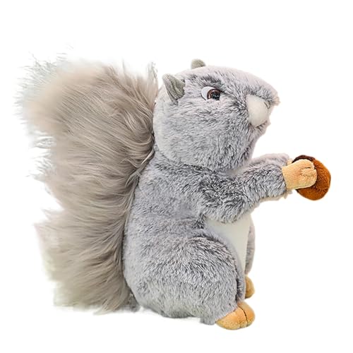 JINGLING Eichhörnchen Plushie, 9.8 Zoll Großes Realistisches Weiches kuscheliges Eichhörnchen-Spielzeug, Plüsch-Hörnchen, Plüschtier, Kuscheltier von JINGLING