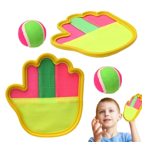 JINGLING Fangball-Set, Wurf- und Fangspielset - Eltern-Kind-Klebeball-Fangspiel - Lustiges Wurfspiel, interaktives Pop- und Fangballspiel für Kinder, Familie, Strand von JINGLING