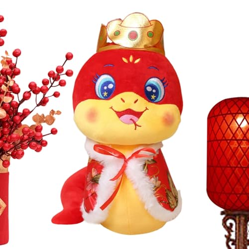 JINGLING Lunar New Year Snake Plüsch,Year of The Snake Doll, 2025 Schlangen-Souvenirpuppen-Plüsch, Entzückendes chinesisches Symbol-Schlangen-Plüschtier, umarmbares Symbol-Schlangen-Stofftier, 30 cm, von JINGLING