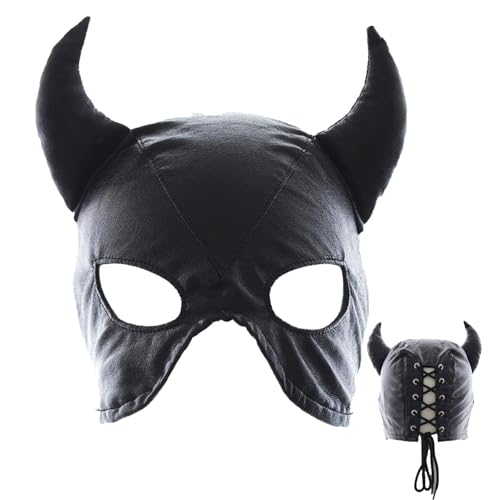 JINGLING Masquerade Bull-Maske, Bull Hood-Maske - Stierkopfmasken mit ausgehöhlten Augen,Lustige atmungsaktive Vollgesichts-Kopfmaske, Halloween-Cosplay-Kostüm, Kapuzenmaske für Männer von JINGLING