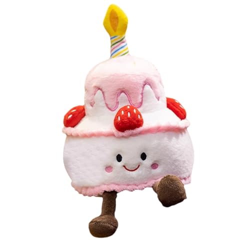 JINGLING Musikalisches Geburtstagskuchenspielzeug, Kuchenspielzeug mit Kerzen - Kuchen-Musik-Puppe - Musikalisches Plüschtier, kuchenförmige Puppe mit Happy Birthday-Lied, Plüschtier-Singkissen, von JINGLING
