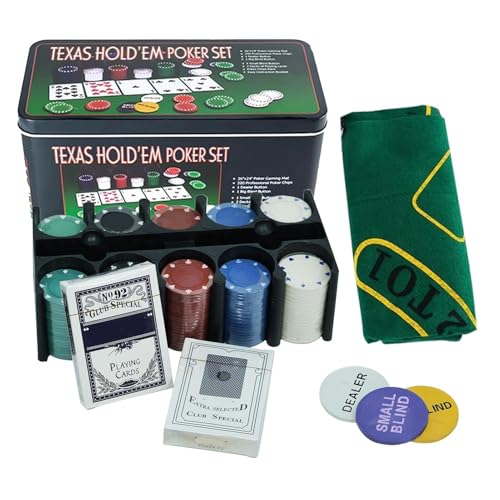 JINGLING Pokerspiel – Set mit Chips und Spielkarten für Poker 200 Teile – multifunktionales Zubehör für Kartenspiel, Haus, Reisen, Partys, Craps, Männer, Camping, Erwachsene JINGLING Pokerspiel – Set mit Chips und Spielkarten für Poker 200 Teile – multifunktionales Zubehör für Kartenspiel, Haus, Reisen, Partys, Craps, Männer, Camping, Erwachsene von JINGLING
