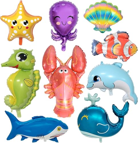 Meerestiere Luftballons, 9pcs Meerestiere Folienballon, Geburtstag Fisch Luftballons, Meerestiere Ballons, Helium Luftballons Meerestiere, Fisch Folienballon, Meerestiere Thema Party von JINHOXUN