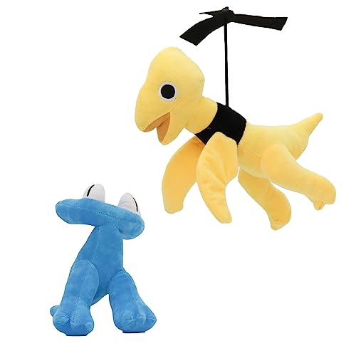 9.8inch Rainbow Friends Plüschtiere,Cyan Plüsch, Lookies Plüsch,Gelb Rainbow Friends Chapter 2 Plüschtiere Spielzeug für Fans Kinder Geburtstag Thanksgiving Halloween Weihnachten (Cyan+Yellow) von JINJINYI