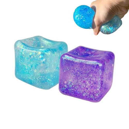 JINJUMEI 2 Stück Stressball für Kinder und Erwachsene, 6 x 6cm Antistressbälle, Fidget Cube Stressbälle, Antistressball Squeeze Stress Relief Spielzeug Anti Stress Spielzeug für Jungen-Mädchen von JINJUMEI