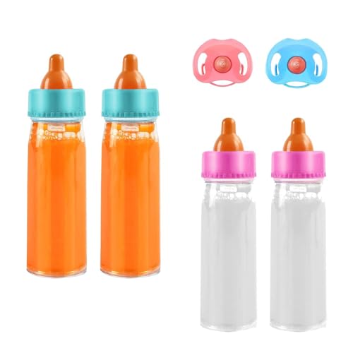 JINJUMEI 4 Stück Puppenflasche Mit Milch und 2 Stück Puppenschnuller, Magische Flasche, Magie Puppenzubehör, Flüssigkeit Verschwindet Beim Kippen für Kinder, ab 3 Jahre JINJUMEI 4 Stück Puppenflasche Mit Milch und 2 Stück Puppenschnuller, Magische Flasche, Magie Puppenzubehör, Flüssigkeit Verschwindet Beim Kippen für Kinder, ab 3 Jahre von JINJUMEI