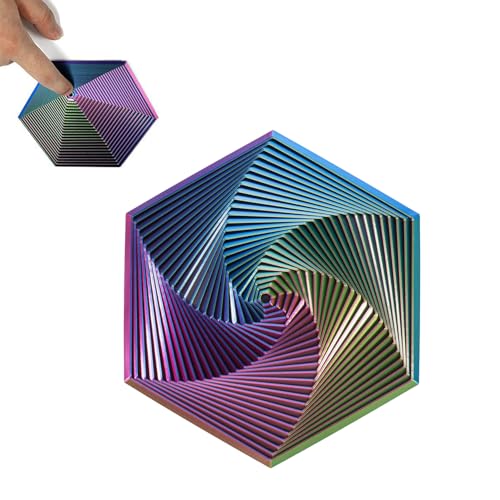 JINJUMEI Fractal Fidget Hexagon, Hexagon Spiralspielzeug, Visuelle Illusion Fingerspiele, Fingertip Antistress Fidget Toys, Sensorik Spielzeug für Kids Adults Angst Stresslinderung von JINJUMEI