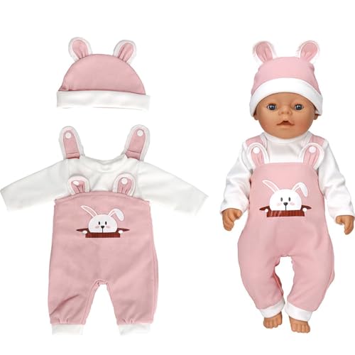 JINJUMEI Puppenkleidung, Kleidung Outfits für Baby Puppen Puppen Kleidung Puppenkleider Set Puppenzubehör mit Hut Langarm Hose für Babypuppen 35-43 cm Geschenke für Mädchen Jungen von JINJUMEI