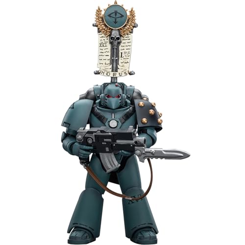 JOYTOY JT9480 40K 1/18 Action Figur Spielzeug, Sons of Horus MKVI Tactical Squad Legionary with Legion Vexilla, 4-Zoll Geschenk für Action Figure Enthusiasten und Sammler von JINQEE