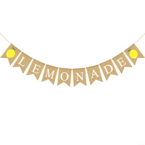 Für Limonaden-Party-Dekoration, Jute-Banner mit auffälligem Zitronen-Design (Zitronengelb von JINSBON