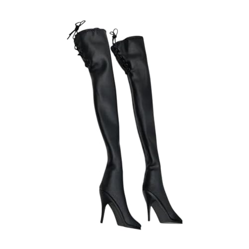 JISADER , 1/6 Actionfiguren Hohe Stiefel Kugelgelenkpuppenschuhe High Heel Stiefel für 12 Zoll Weibliche Puppenstiefel für, Schwarz von JISADER