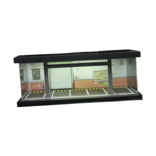 JISADER 1/64 Modellauto Vitrine für Sammler, Parkplatz Diorama mit LED, Style A von JISADER