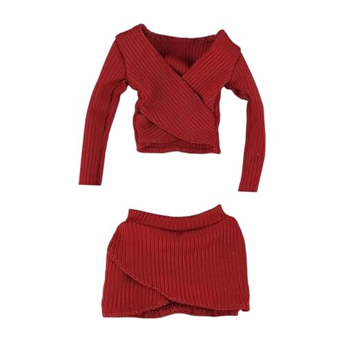 JISADER 1:6 Damen Crop Tops Langarm Tailliertes Top Kostüm Mini Doll Casual Top Actionfigur Kleidung für 12 Zoll Actionfigur, Tiefrot JISADER 1:6 Damen Crop Tops Langarm Tailliertes Top Kostüm Mini Doll Casual Top Actionfigur Kleidung für 12 Zoll Actionfigur, Tiefrot von JISADER