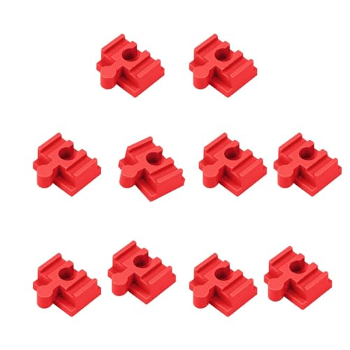 JISADER 10x Holzeisenbahn Gleis Zubehör Spielzeug Gebäude Sets Gleis Stecker Builder Set für Spielzeug Gebäude Set Stem Kits, Rot von JISADER