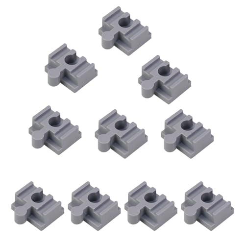 JISADER 10x Holzeisenbahn Gleis Zubehör Spielzeug Gebäude Sets Gleis Stecker Builder Set für Spielzeug Gebäude Set Stem Kits, grau von JISADER