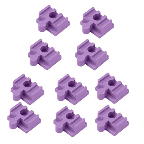 JISADER 10x Holzeisenbahn Gleis Zubehör Spielzeug Gebäude Sets Gleis Stecker Builder Set für Spielzeug Gebäude Set Stem Kits, violett von JISADER