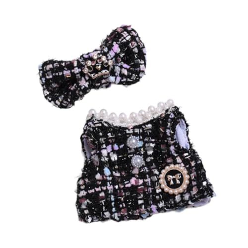 JISADER 2 Stück Puppenoutfits mit Haarnadel Und Schleife, Miniaturkleidung für 15–17 cm Große Mädchenpuppen, Schwarz von JISADER