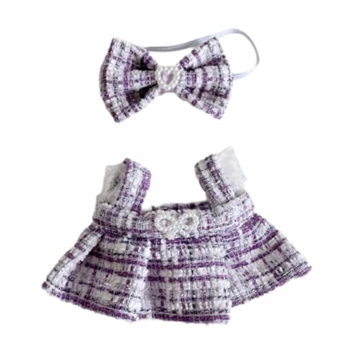 JISADER 2 Stücke Puppenkleid Als Latzkleid Eine Gestrickte Puppenkleidung mit Anziehzubehör Aus Weichem Stoff Inklusive Haarschmuck für Kinder Und Puppensamm, Violett JISADER 2 Stücke Puppenkleid Als Latzkleid Eine Gestrickte Puppenkleidung mit Anziehzubehör Aus Weichem Stoff Inklusive Haarschmuck für Kinder Und Puppensamm, Violett von JISADER