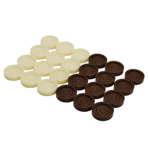 JISADER 24-teiliges Backgammon-Schachspielset, Ersatz-Schachbrettzubehör für Backgammon-Spielbrettspielstücke für Dame ab 8 Jahren, Braunweiß JISADER 24-teiliges Backgammon-Schachspielset, Ersatz-Schachbrettzubehör für Backgammon-Spielbrettspielstücke für Dame ab 8 Jahren, Braunweiß von JISADER