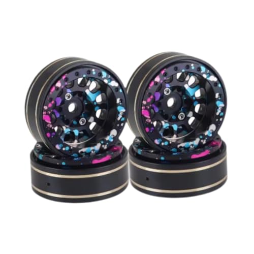 JISADER 4X Metallfelgen RC Rad Rim Hub für 1/18 1/24 RC SCX24 Fahrzeuge RC Hobby Car von JISADER