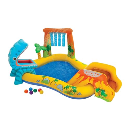 JISADER Aufblasbares Spielcenter, aufblasbares Kinderbecken, Spielhaus und Rutsche, Schwimmbecken für Jungen und Mädchen, Geburtstagsgeschenk, Hof, Garten von JISADER