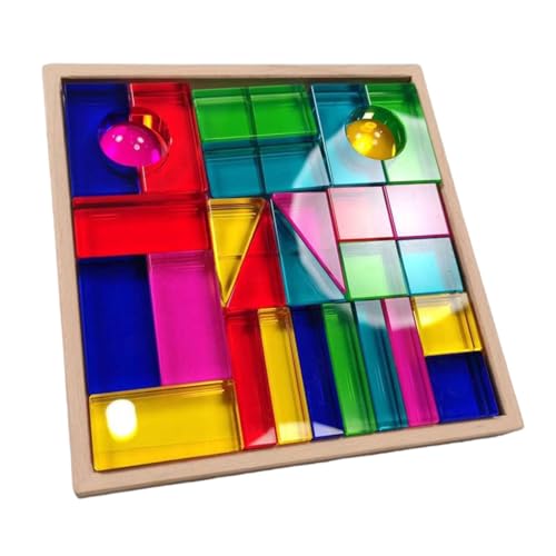 JISADER Bausteine Montessori Spielzeug Regenbogen Bausteine Set für Kinder von JISADER