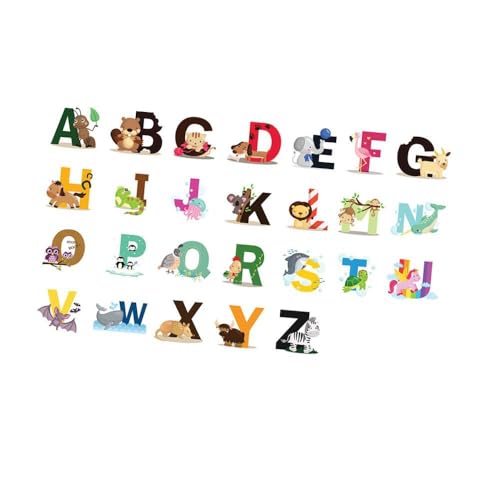 JISADER Bunte Tier-Alphabet-Aufkleber, Wandaufkleber, pädagogische Wandkunst für das Klassenzimmer von JISADER