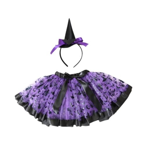 JISADER Hexenkostüm, Hexen-Tutu-Kleid für Bühnenauftritte, Partys und Abschlussballkleider, Lila von JISADER