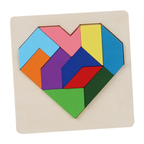 JISADER Hölzernes Tangram-Puzzle, Formmusterblock, Intelligenz-lustiges IQ-Spielgeschenk, Lernpuzzle für Kinder, Jungen und Mädchen von JISADER