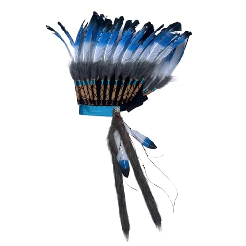 JISADER Indianerhäuptling Hut Kopfbedeckung für Bühnenauftritte, Partys, Rollenspiele, Karneval von JISADER