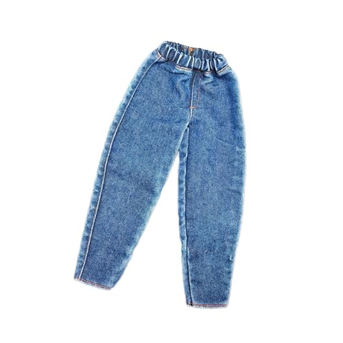 JISADER Jeans für Actionfiguren im Maßstab 1/6, Puppenkleidung, weiche Accessoires, Outfits für 12-Zoll-Figuren, Blau von JISADER