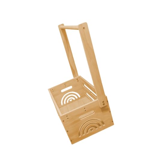 JISADER Holz Babykorb mit Griff, Holzkiste für Babyparty mit Stange, Holz Geschenk Korb, Baby Shower Crate Closet Storage Box with Handle, Baby Welcome Box Storage Crate für Neugeborene, Regenbogen JISADER Holz Babykorb mit Griff, Holzkiste für Babyparty mit Stange, Holz Geschenk Korb, Baby Shower Crate Closet Storage Box with Handle, Baby Welcome Box Storage Crate für Neugeborene, Regenbogen von JISADER