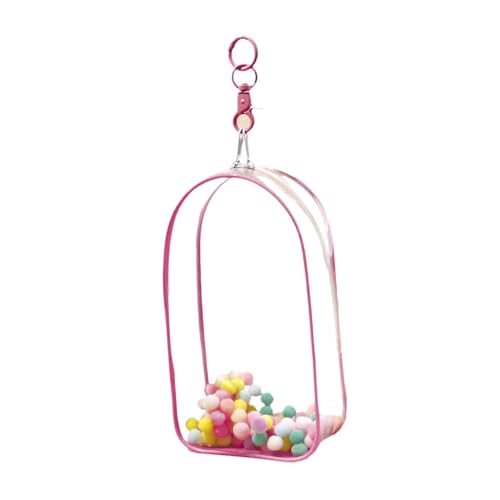 JISADER Mini Puppentasche mit Schlüsselanhänger Und Plüschball, Organizer für 15/18 cm Puppen, Rosa von JISADER