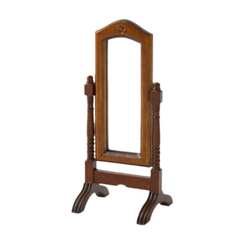 JISADER Miniatur Ankleidespiegel Puppenhaus Spiegel Holz Retro Miniaturmöbel Ganzkörperspiegel Modell für Kinderzimmer Dekoration Geschenke Rollenspiel, Walnussfarbe JISADER Miniatur Ankleidespiegel Puppenhaus Spiegel Holz Retro Miniaturmöbel Ganzkörperspiegel Modell für Kinderzimmer Dekoration Geschenke Rollenspiel, Walnussfarbe von JISADER