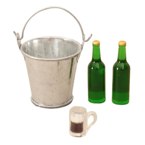 JISADER Miniatur Bierflasche 1/12 Inklusive Trinkgefäß Und Kühlbehälter für Modellbau Und Märchengartengestaltung, Ohne Wassermelone JISADER Miniatur Bierflasche 1/12 Inklusive Trinkgefäß Und Kühlbehälter für Modellbau Und Märchengartengestaltung, Ohne Wassermelone von JISADER