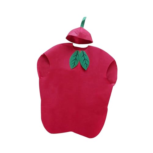 JISADER Obst-Kostüm für Erwachsene mit Hut, verkleiden Sie Sich mit Cartoon-en Lebensmitteln, Cosplay-Kostümen, Outfit für Rollenspiele, Apfel von JISADER