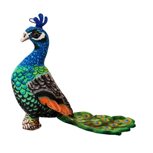 JISADER Peacock Puppe, Tierpuppe mit Ausgestopften Vögeln, Heimdekoration, Peacock Animal Toy, Cartoon Spielzeug in, Höhe 25 cm von JISADER