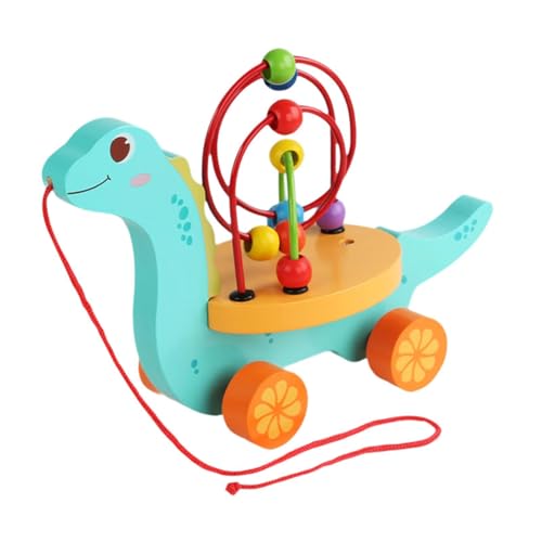 JISADER Perlenlabyrinth Spielzeug Lernkreis Spielzeug Perlen Roller Spielzeug Achterbahn Kinder Kleinkinder, Dinosaurier von JISADER