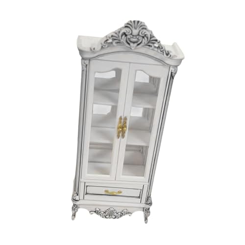 JISADER Puppenhaus Weinschrank Moderne Miniaturvitrine Möbel Modell Kleines Dekorationsobjekt Und Zubehör Spielzeug Zum Ausstellen von Wein für Kreative Bast, Doppelt Weiß JISADER Puppenhaus Weinschrank Moderne Miniaturvitrine Möbel Modell Kleines Dekorationsobjekt Und Zubehör Spielzeug Zum Ausstellen von Wein für Kreative Bast, Doppelt Weiß von JISADER