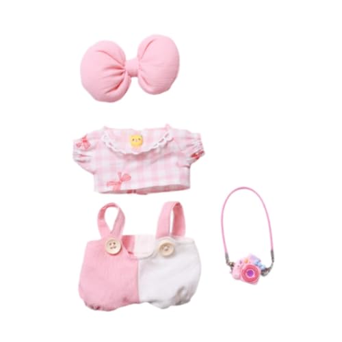 JISADER Puppenkleidung Set für Mädchen, Hosen Und Zubehör, Cartoon Geschenke, mit Rosa Kamera von JISADER