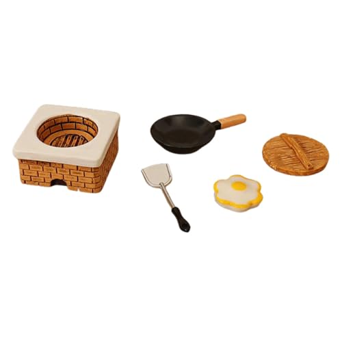 JISADER Puppenstuben Küchenherd Und Kochtopf Set Realistische Miniatur Küche Zum Spielen Und Gestalten Ideal für Puppenhäuser Und Dioramen für Kinder Und, Spiegeleier-Set JISADER Puppenstuben Küchenherd Und Kochtopf Set Realistische Miniatur Küche Zum Spielen Und Gestalten Ideal für Puppenhäuser Und Dioramen für Kinder Und, Spiegeleier-Set von JISADER