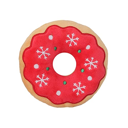 JISADER Quietschspielzeug Quietschspiel Geschenke Hund für Weihnachten Camping, Roter Donut JISADER Quietschspielzeug Quietschspiel Geschenke Hund für Weihnachten Camping, Roter Donut von JISADER